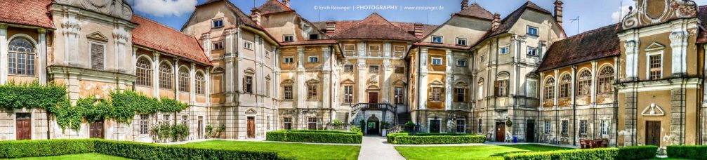 A beautiful panorama of the baroque Statenberg mansion in northeastern Slovenia