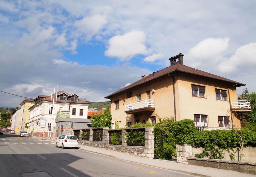 The Cankarjeva Ulica street in the town of Postojna, Slovenia