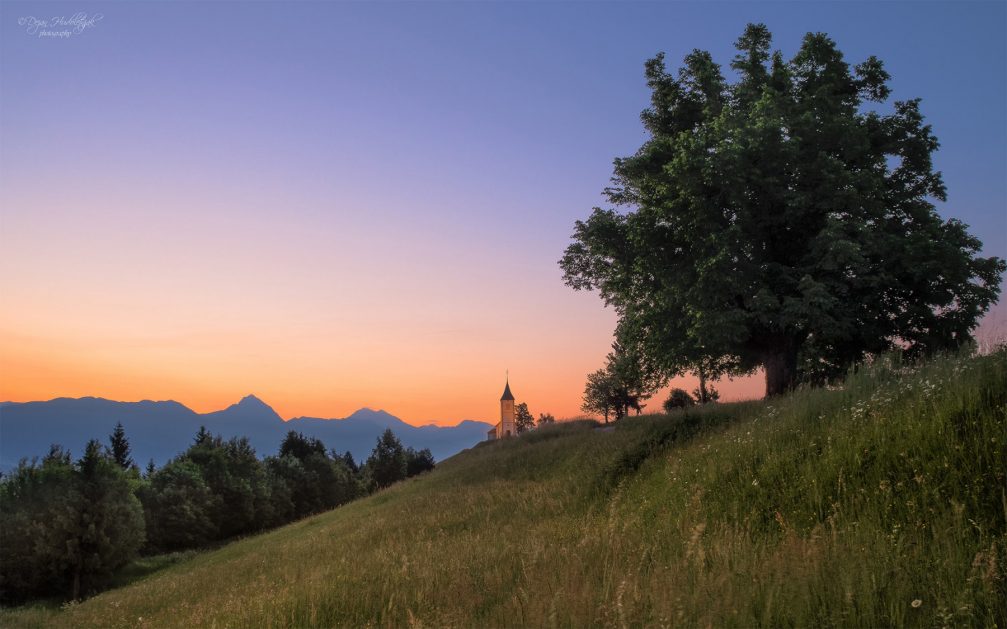 Church of Saints Primus and Felician above the village of Jamnik in northwestern Slovenia 