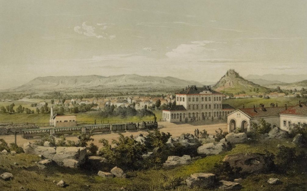 The town of Postojna in 1857