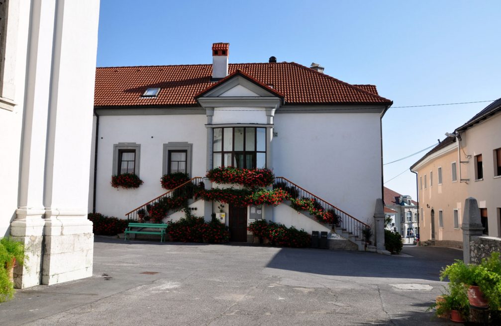 A random street view in the town of Postojna, Slovenia