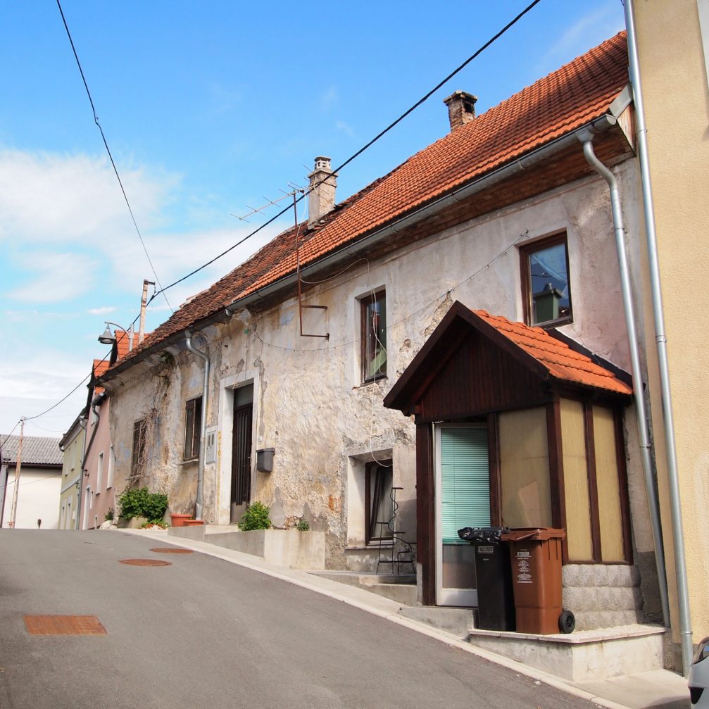 An older house in the Tomsiceva Ulica street in the town of Postojna, Slovenia