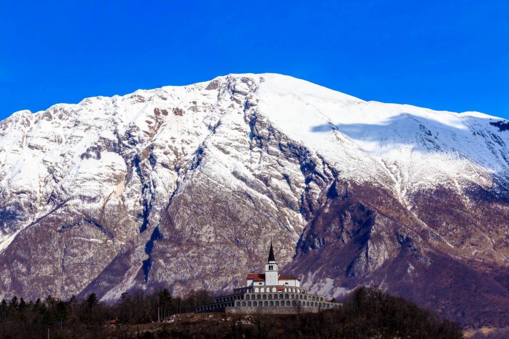 Ossuary Of Italian Soldiers and the Church of St. Anthony of Padua above Kobarid, Slovenia