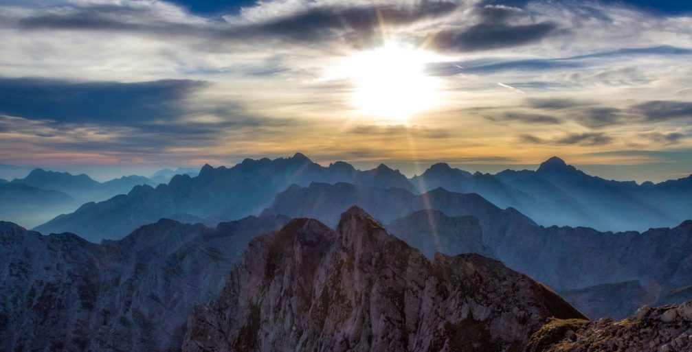 A beautiful sunrise in the Julian Alps, Slovenia