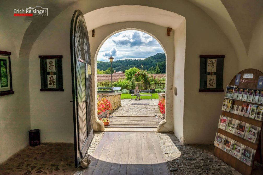 View through the front doors of the Minorite Olimje Monastery in eastern Slovenia