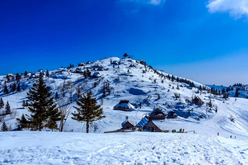 Velika Planina ski resort in winter