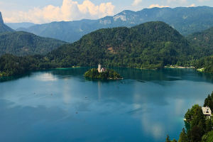 the Castle and Church of Lake Bled, Slovenia