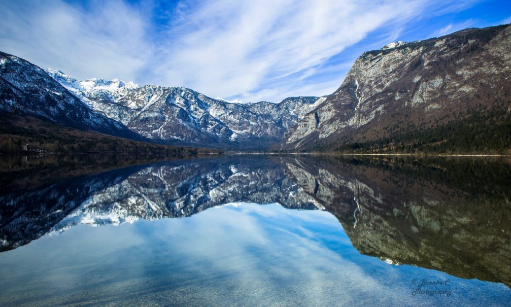 Lake Bohinj in the Triglav National Park in Slovenia