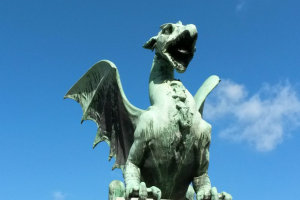 Dragon and visiting Ljubljana, Slovenia
