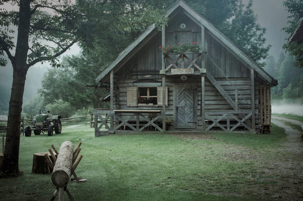 The Vlcar cottage or Vlcarska Bajta in the woods near the village of Luce, Slovenia