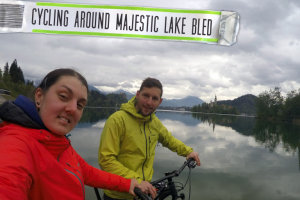 Cycling around the majestic and fairytale like lake Bled