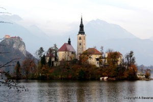 Looking at Lake Bled