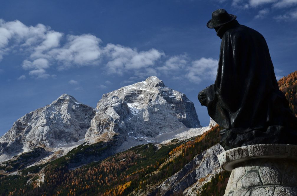 A statue of Julius Kugy in the Trenta Valley in Slovenia