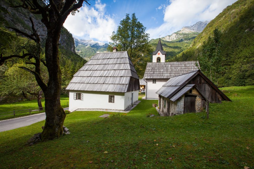 The settlement of Pri Cerkvi in the Trenta valley and Miner's church of the Virgin Mary of Loreto