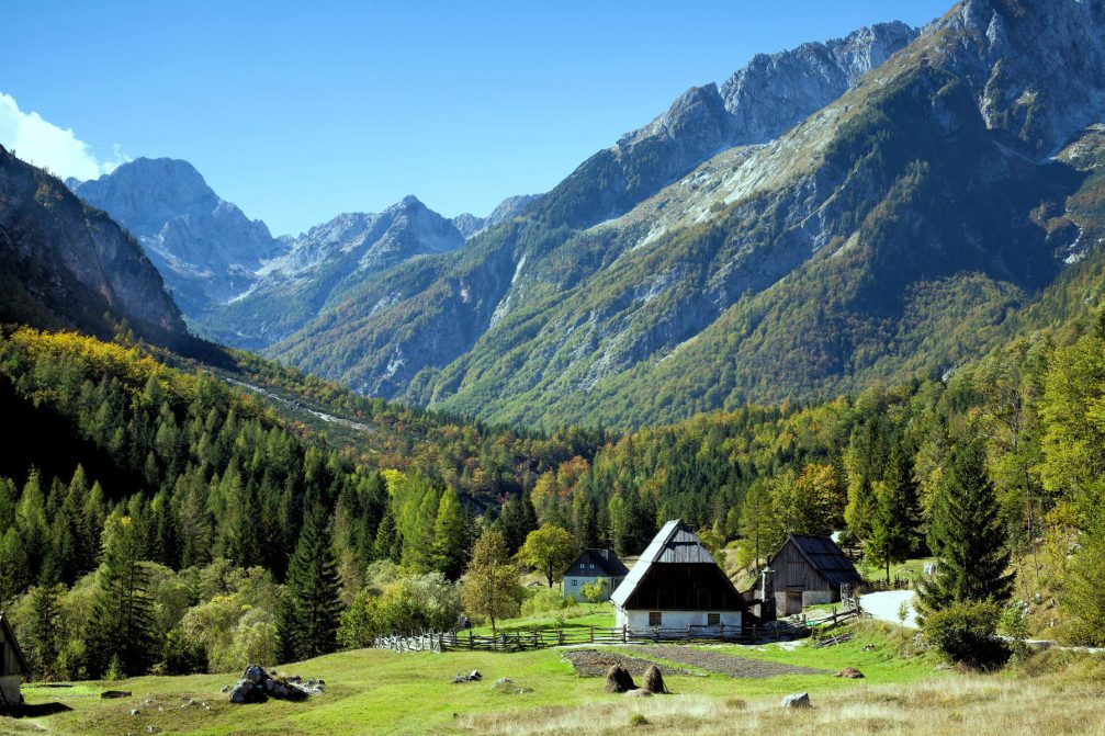 Zgornja Trenta valley in the Triglav National Park in Slovenia