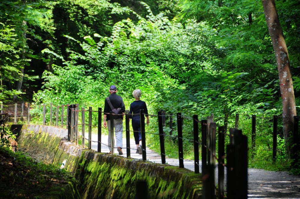 Along the Rake walking trail in Idrija, Slovenia