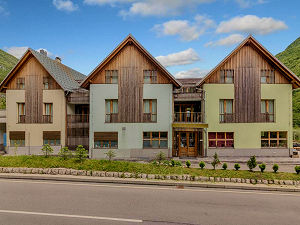 Exterior of Hotel Boka in Bovec, Slovenia 