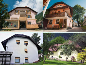 Collage of guesthouses in Bovec, Slovenia