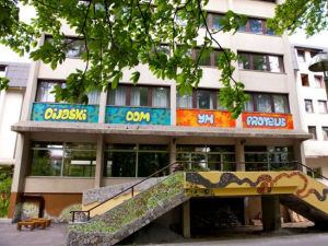 Exterior of Youth Hostel Proteus Postojna in Slovenia