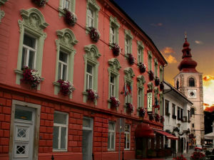 Exterior of Hotel Mitra in Ptuj, Slovenia