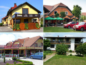 Collage of guesthouses in Ptuj, Slovenia