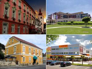 Collage of hotels in Ptuj, Slovenia