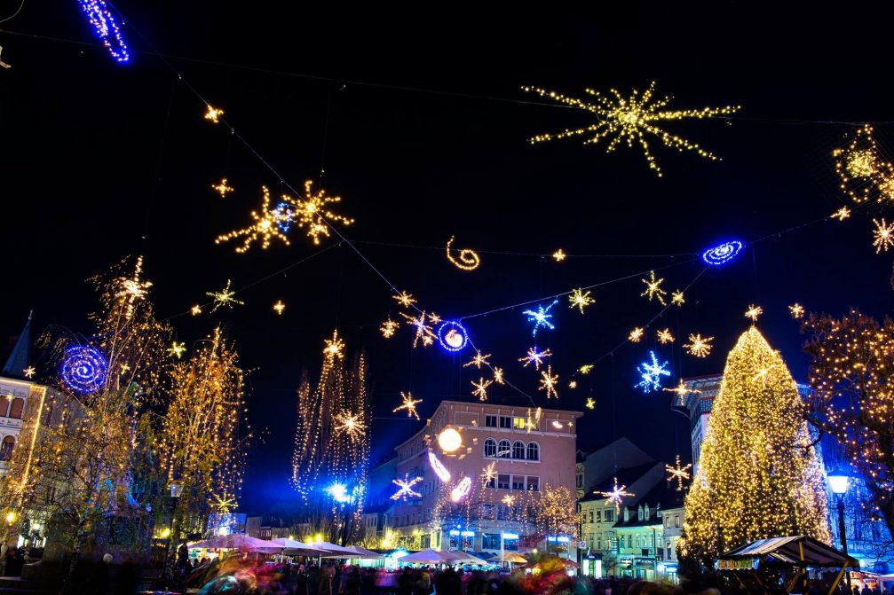 Ljubljana Christmas Lights during the festive season