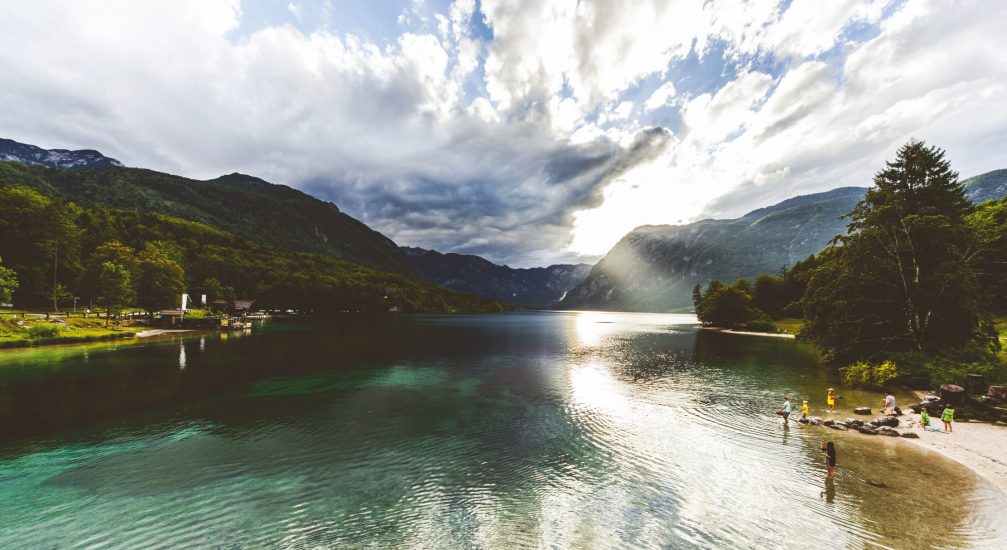 Lake Bohinj in Slovenia in summer