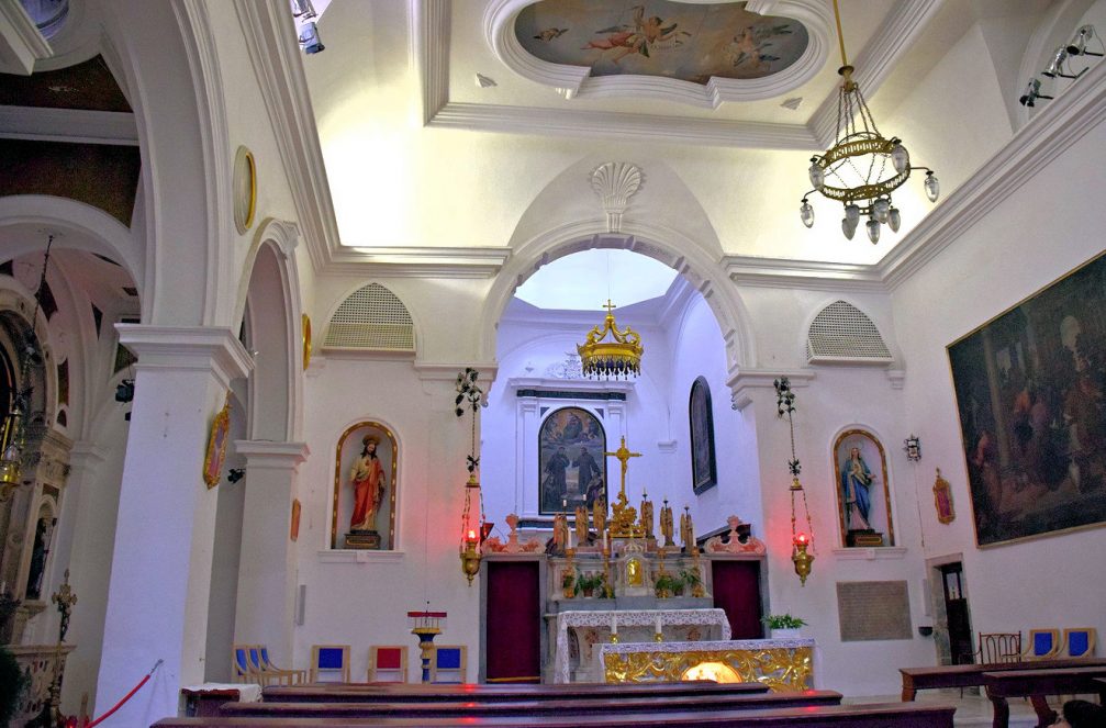 Interior of the Church of St Francis Assisi in Piran