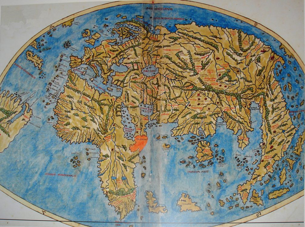 The world map by Pietro Coppo in the Sergej Masera Maritime Museum In Piran