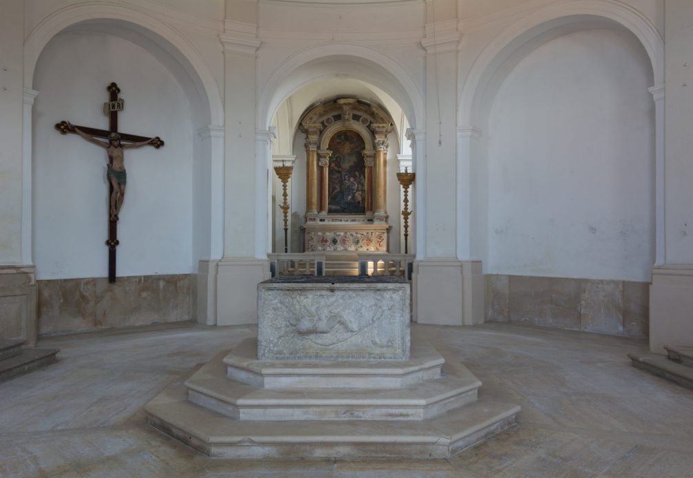 The octogonal baptistery beside the Church of St. George in Piran, Slovenia