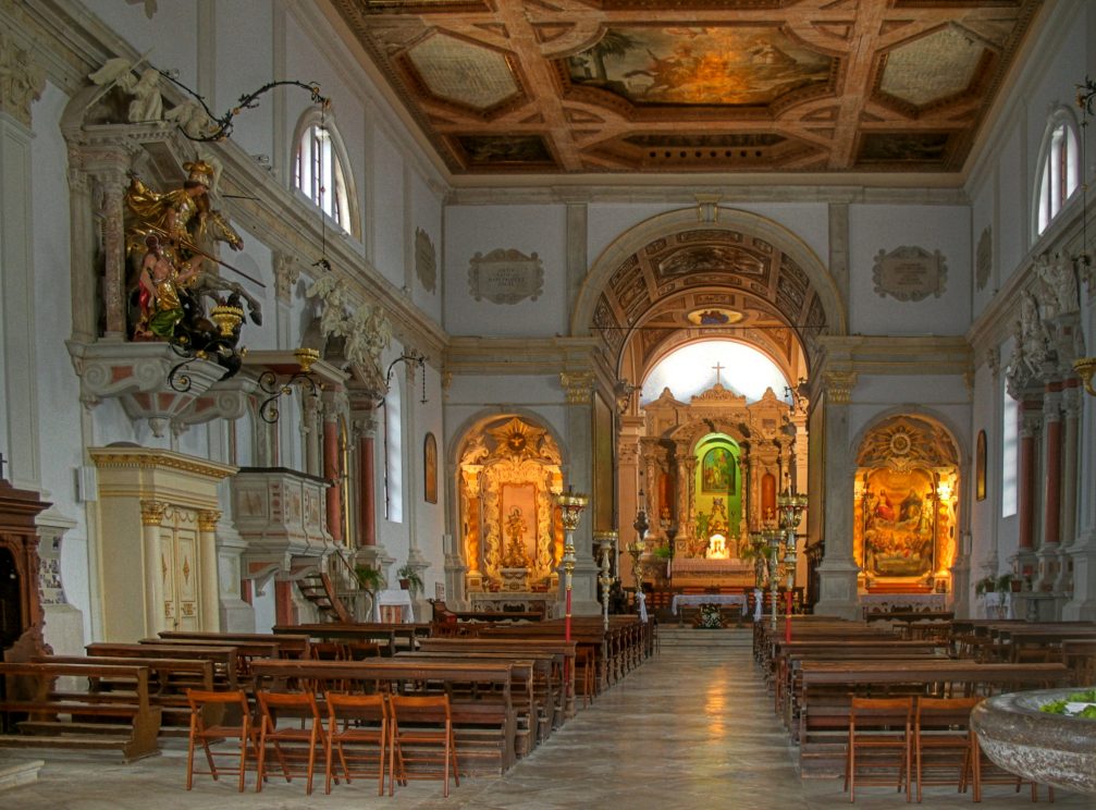 Interior of the Church of St. George in Piran, Slovenia