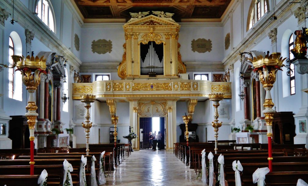 Nave of the Church of St. George in Piran, Slovenia