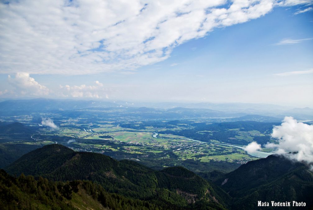 A view from the top of Mount Golica towards Austria