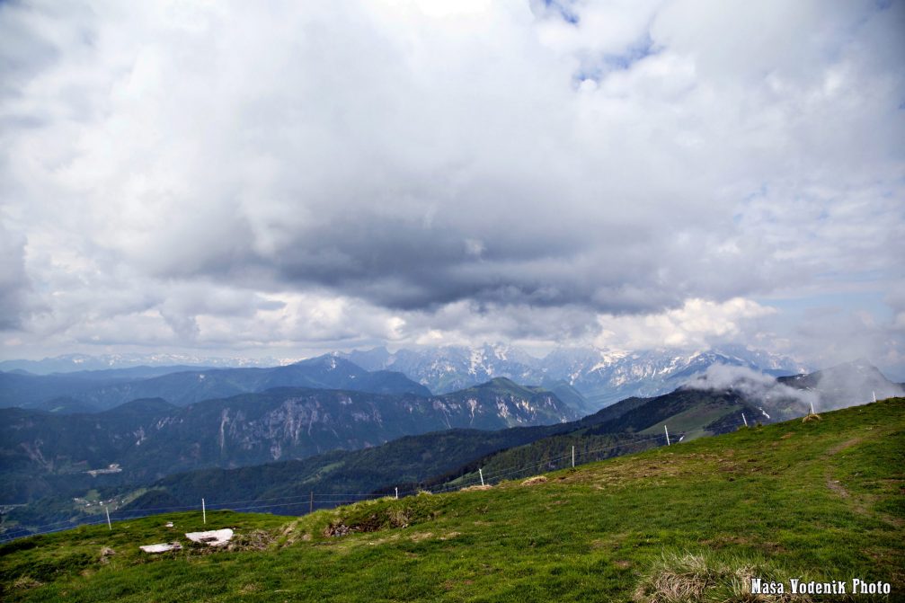 A view from Golica in northern Slovenia towards the Julian Alps