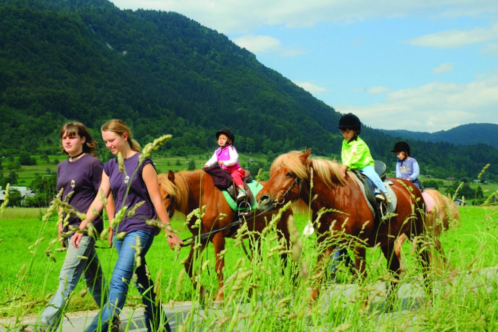 Horseback riding in Bohinj with horses from the Mrcina ranch in the Studor village