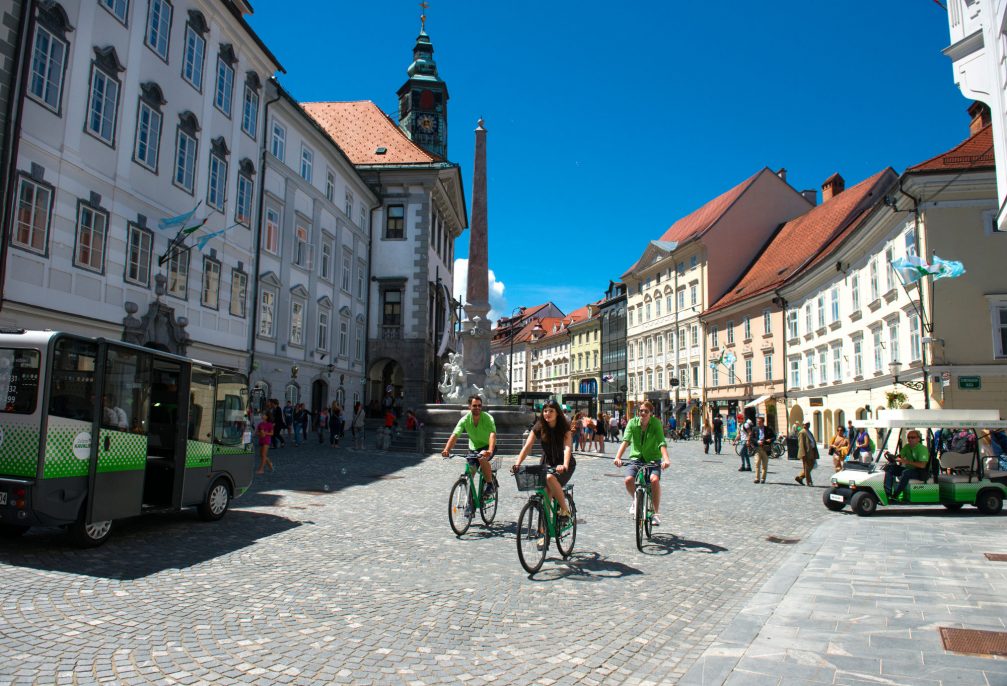 The streets of Ljubljana, the capital of Slovenia