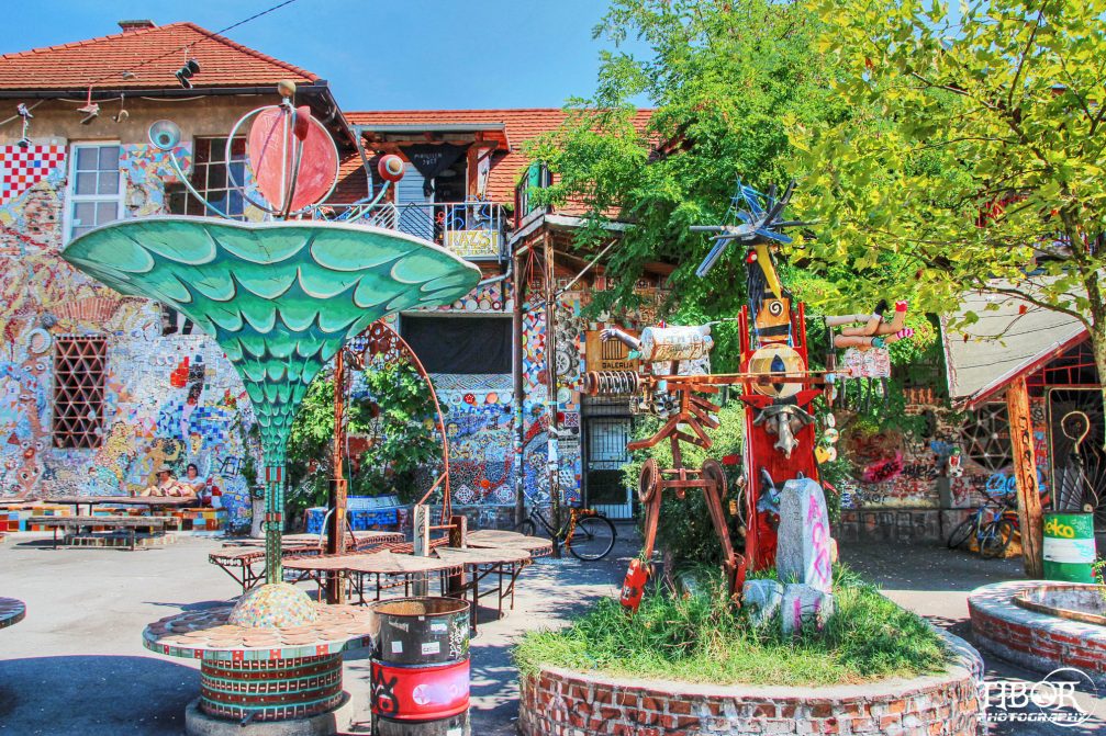 A street view in Metelkova, an autonomous culture zone in Ljubljana, the capital of Slovenia