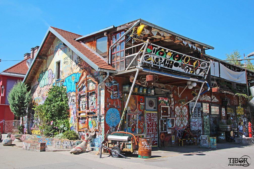 Street art in Metelkova, an autonomous culture zone in Slovenia's capital Ljubljana