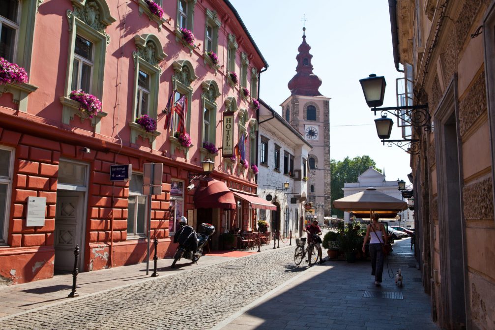The streets of Ptuj in eastern Slovenia