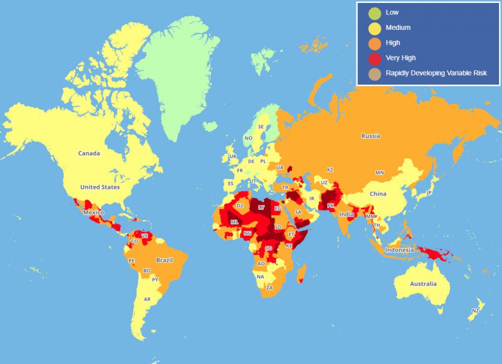 Travel Risk Map 2019