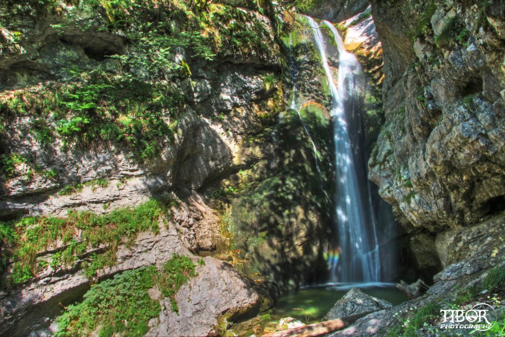 Mostnica Waterfall in the Voje Valley in Bohinj