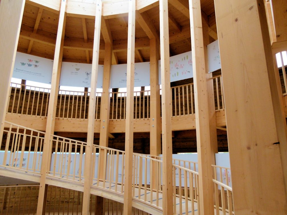 Interior of the observation tower in Skocjanski Zatok Nature Reserve in Koper, Slovenia