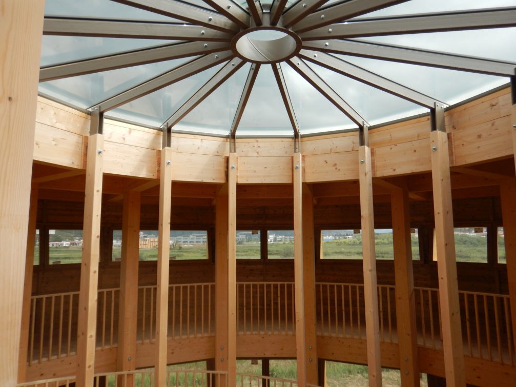 Inside the observation tower in Skocjanski Zatok Nature Reserve in Koper, Slovenia