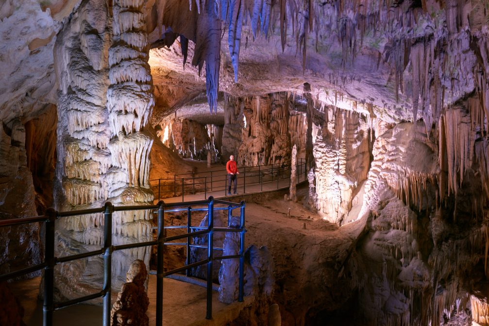 Inside the Postojna Cave in Slovenia