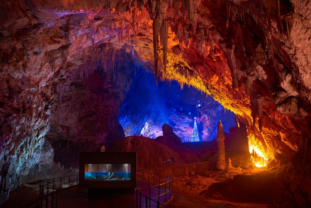 Postojna Cave in Slovenia in the Christmas time