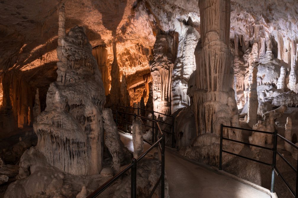 An underground world inside Postojna Caves in Slovenia
