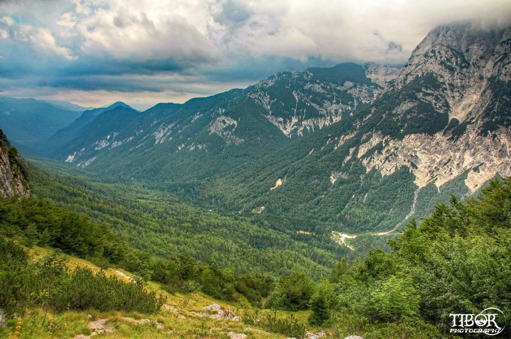 Elevated view of the Vrata Valley in the Triglav National Park