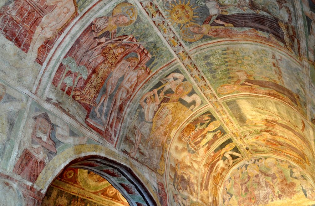 Frescoes inside the Holy Trinity Church in Hrastovlje