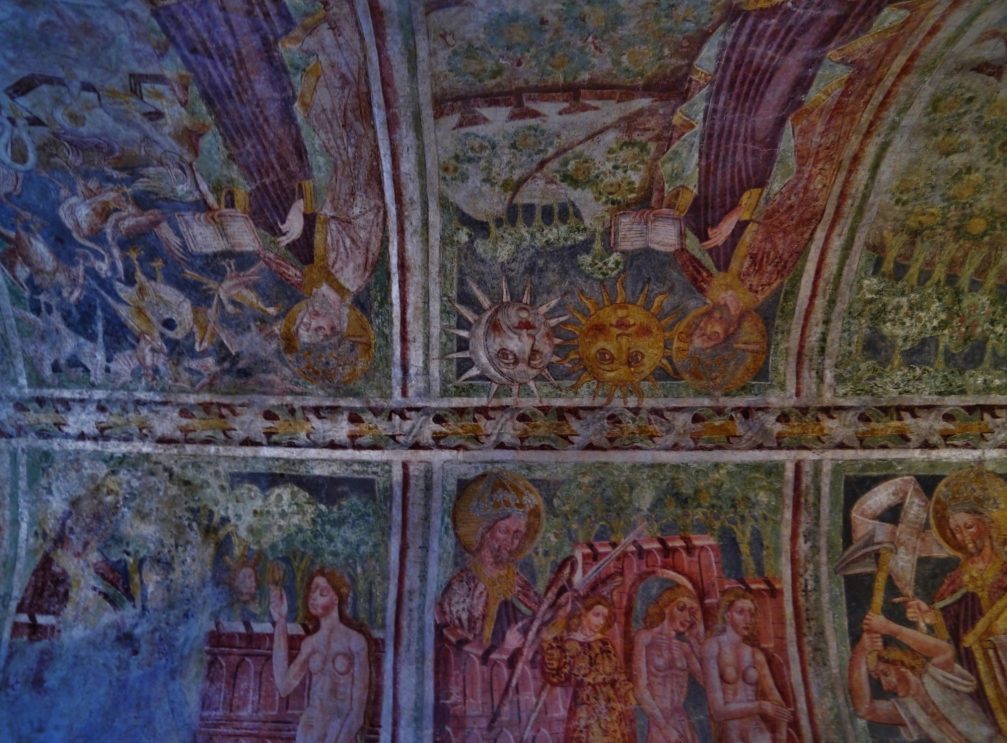 The medieval frescoes inside the Holy Trinity Church in Hrastovlje